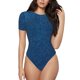 thumbnail image 1 of Fotbe Deep Blue Glitter Body de Mujer con Cuello Redondo y Mangas Cortas, Sin Mangas Ajustado, Suave, Cómodo y Básico-Small, 1 of 7