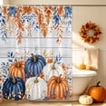 thumbnail image 3 of Shower Curtains for Bathroom-72"x72",Fall Pumpkin Maple Leaf Waterproof Bath Curtain Grommet Shower Curtain Set with Hooks, 3 of 9