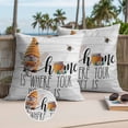 thumbnail image 2 of Bees Gnomes Outdoor Pillow Covers Pack of 2 Spring Summer Home Honey Daisy Grey Wood Grain Waterproof Throw Pillow Covers Decorative Cushion Cases for Patio Garden Tent Balcony Couch 18x18 inch, 2 of 9
