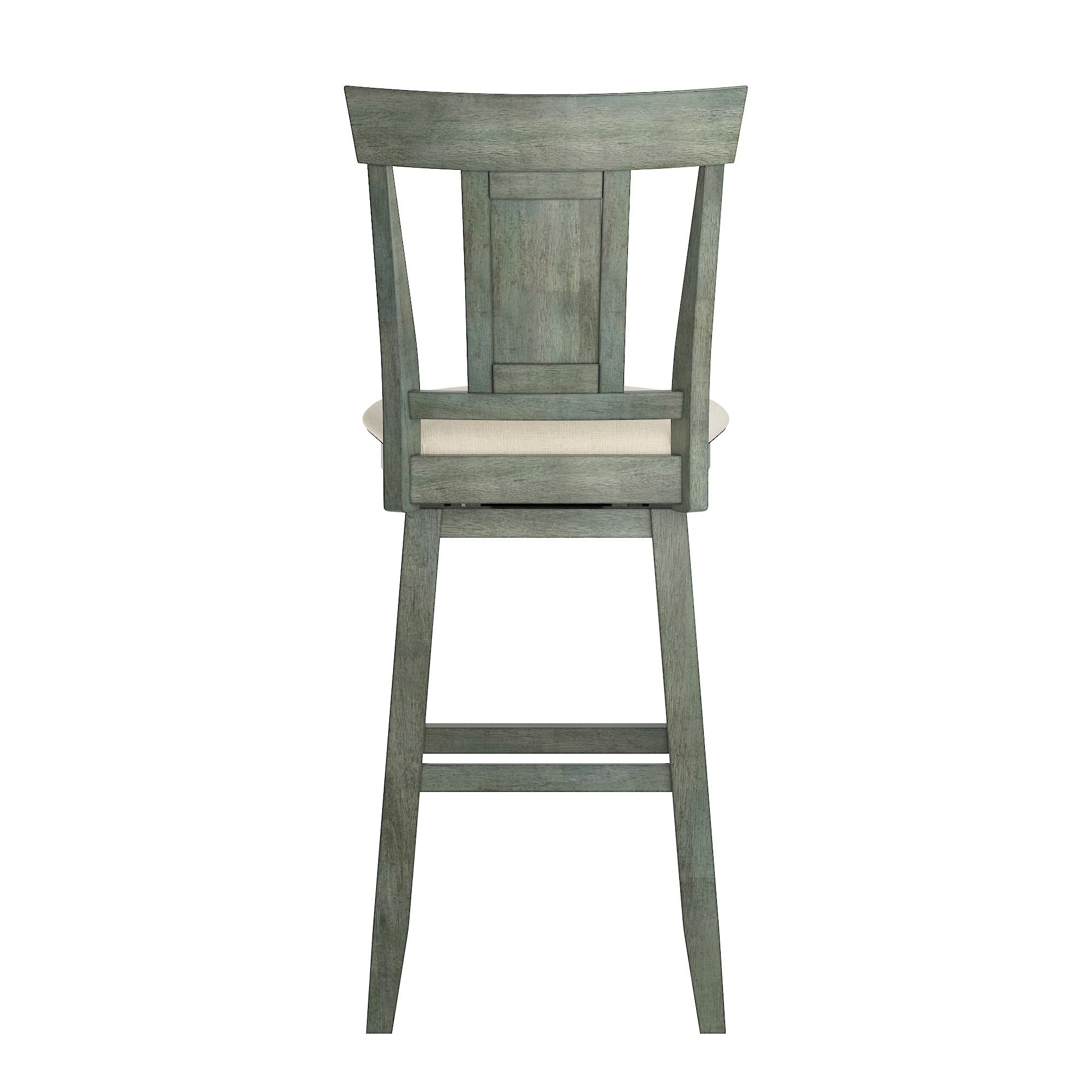 Weston Home Sheena Panel Back Bar Height Wood Swivel Stool, Antique Sage