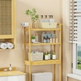 thumbnail image 2 of LUVODI 3-Tier Firm Bamboo High Over Toilet Shelf Rack Bathroom Laundry Organizer Storage Shelf Rack, 2 of 11