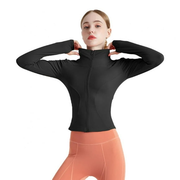 Women‘s Lightweight Full Zip Running Track Jacket Workout Slim Fit Yoga Sportwear with Thumb Holes