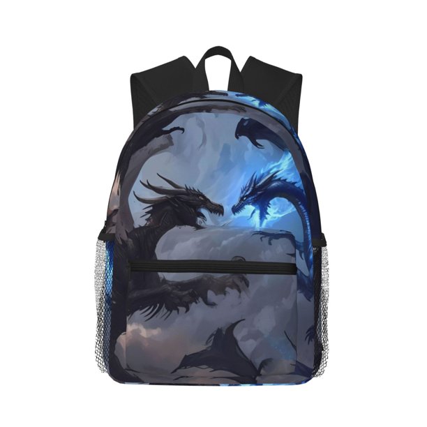Easygdp Black And Blue Lightning Dragon Mochila Casual para Portátil, Mochila para Escuela, Viajes, Negocios