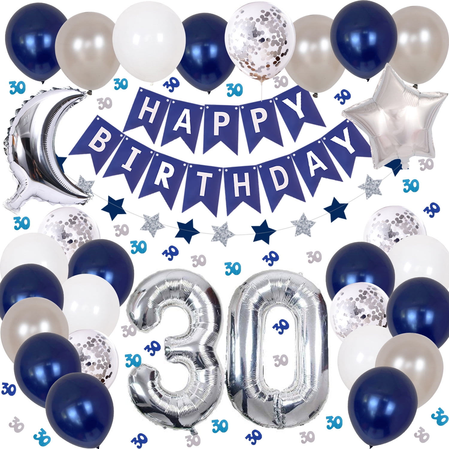 Ballons 20 ans Happy 20th 33cm 6pcs - Partywinkel