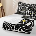 thumbnail image 4 of Homewish Boho Daisy Flower Quilt King,Contemporary Aesthetic King Coverlet Set,White Black,3pcs, 4 of 7