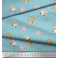 thumbnail image 3 of Soimoi Polyester Crepe Fabric Circle,Pig & Sheep Kids Print Sewing Fabric Yard 42 Inch Wide, 3 of 3