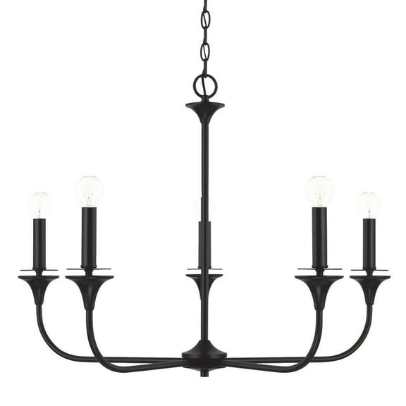 Capital Lighting 448951 Presley 5 Light 31" Wide Candle Style Chandelier - Black