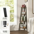 thumbnail image 6 of Topbuy 4-layers Corner Shelf Metal Storage Rack Domestic Bookcase Display Stand Wood Black, 6 of 9
