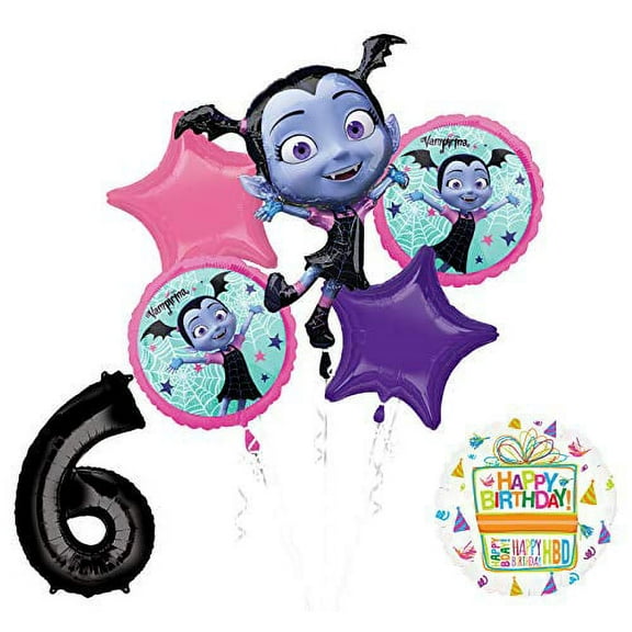 Mayflower Products Vampirina 6th Birthday Balloon Bouquet Decorations and Party Supplies