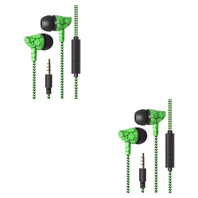 Maytalsory Phone Music Wired Earphone In-ear Wire Control Cellphone 3.5mm Plug Earbuds Headset 70cm 2Set
