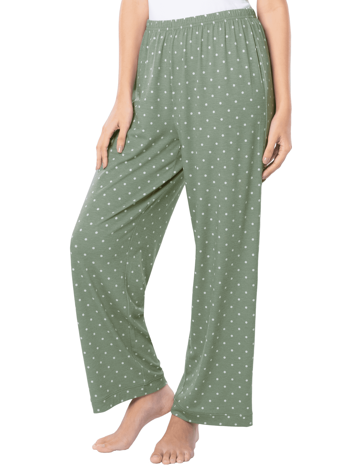 Fruit of the Loom Women's Soft & Breathable V-Neck Short Sleeve Top & Pajama Pant Set, Sizes S-4X