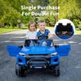 thumbnail image 6 of Hikiddo 4WD 2-Seater Electric Car for Kids, 24V 10Ah Ride on Toys Truck for Big Kids w/ Remote, 4x200W Motor - Blue, 6 of 9