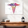thumbnail image 2 of Elephant Stock Colorful Caduceus Wall Art - Horizontal Canvas Wall Art - Living Room Wall Decor - Profession Canvas - White And Yellow Decor - 24" x 16", 2 of 8