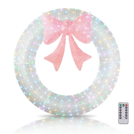 Zimtown Outdoor Christmas 60in Wreath Decor 400 Lights LED for Holiday Decoration - Multicolor