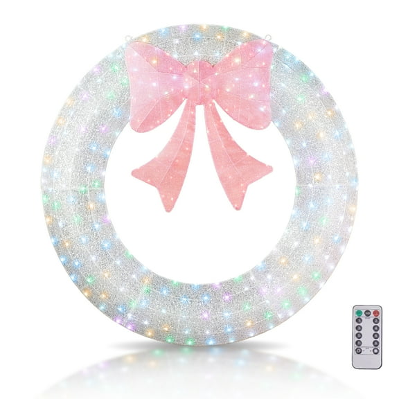 Zimtown Outdoor Christmas 60in Wreath Decor 400 Lights LED for Holiday Decoration - Multicolor