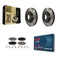 thumbnail image 1 of Transit Auto Front Coated Drilled Slotted Disc Brake Rotors and Ceramic Pads Kit for Car Mazda 3 CX-3 Sport KDC-100260, 1 of 11