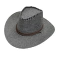 thumbnail image 3 of Lumistal Cowboy Hats for Women Classic Western Hat With Leather And Metal Embellishments Brown Cowboy Hat For Outdoor Casual Wear Cowgirl Outfits for Women Dark Gray One Size, 3 of 3