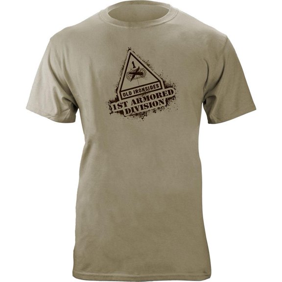 Army 1st Armored Division Stencil Style Veteran T-Shirt
