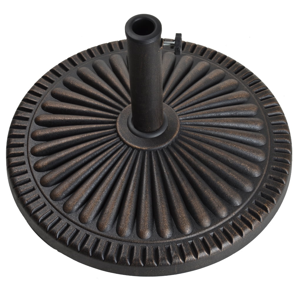 22" Antique Bronze Ridged Adjustable Outdoor Patio Umbrella Base