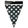 Black Polka Dot Flag Banner, 12'