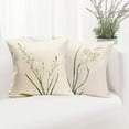 thumbnail image 3 of Green Plant Throw Pillow Covers Set of 4 Pure and Fresh Flower Art Spring Summer Decorations Pillow Covers Cotton Linen Outdoor Home Decor Cushion Cover for Sofa Couch (Green Plant, 18" x 18"), 3 of 6
