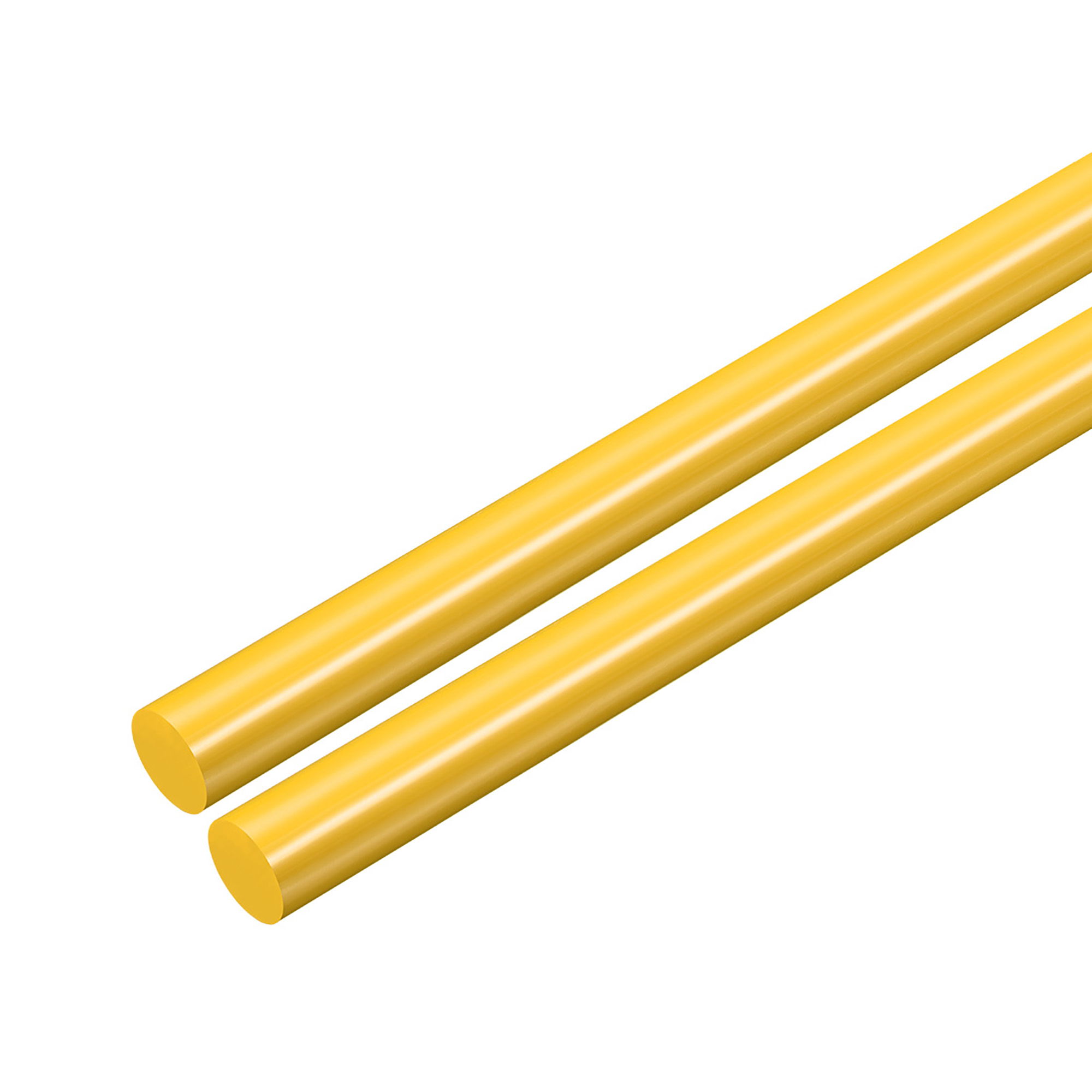 2pcs Plastic Round Rod 1/4" Dia 20" Length Yellow (POM) Polyoxymethylene Rods Engineering Plastic Round Bars(6mm)