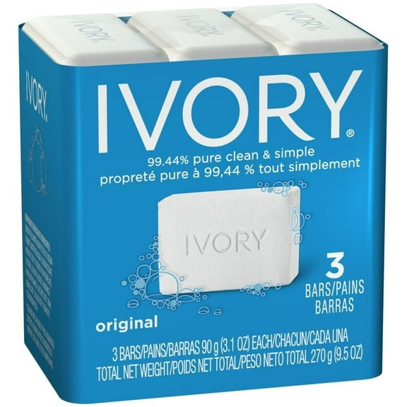 Ivory Bar Soap, 3.1 oz bars, 3 ea