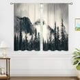 thumbnail image 4 of Grey Misty Forest Small Kitchen Curtains Nature Tree Mountain Woodland Window Treatment Winter Cafe Short Window Curtains for Bathroom Dining Laundry Room Tier Treatment Drapes 27.5x39 inch, 4 of 6