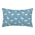 thumbnail image 3 of LNWH Rectangle Pillow Cover, Blue Vintage Flamingo Art Pattern Cushion Covers Pillowcase for Couch Bedroom Sofa, 20"x30", 3 of 8