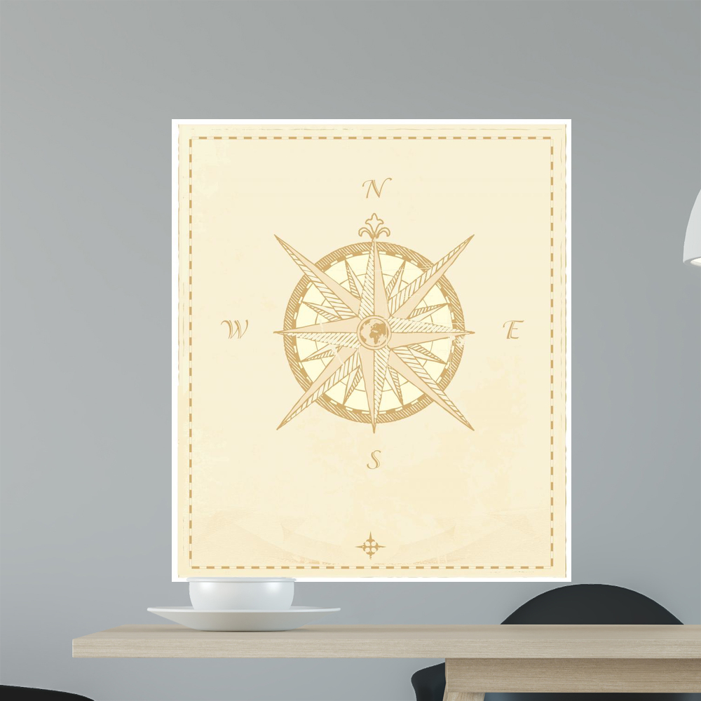 Compass Wind Rose Wall Mural by Wallmonkeys Peel and Stick Graphic (24 ...