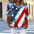 thumbnail image 4 of SCSAlgin American Flag T Shirt Women Fourth July Shirts America Flag 250th Birthday Crew Neck Tee Tops, 4 of 6
