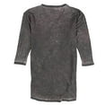 thumbnail image 2 of Mouchette Womens Burnout Henley Shirt, Grey, X-Small, 2 of 2