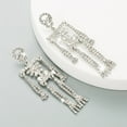 thumbnail image 4 of BNNG Halloween Skull Drop Earrings Long Gothic Style Skeleton Rhinestone Earrings Halloween Skeleton Earrings Halloween Party Jewelry Earrings For Women Earrings Wacky Bat Earrings, 4 of 4