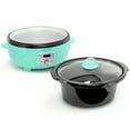 thumbnail image 5 of MegaChef 6.5 Quart Oval Electric Slow Cooker in Turquoise with Black Pot, 5 of 6