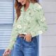 thumbnail image 2 of TaTaai Ladies Button Down Shirt Long Sleeve Notch Collar Floral Print Casual Top Breathable Cotton Loose Fit Blouse for Spring Gift, 2 of 6