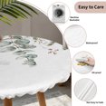 thumbnail image 3 of Christmas Botanical Round Tablecloth for 45-54 Inch Tables,Fitted Table Cover with Elastic Edge,Eucalyptus Leaves Xmas Pinecone Cotton Waterproof Outdoor Table Cloth Protector for Patio Garden Dinner, 3 of 9