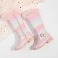 thumbnail image 5 of eczipvz 11 Winter Boot Girls Knee High Boots Ties Zipper String Suede Over Knee Long Boots Round Toe Lovely Princess Shoes Boots for Boys (Pink,11 Little Kid), 5 of 7