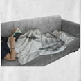 thumbnail image 6 of Seagulls Soft Flannel Fleece Blanket, Fisherman with Hat in Boat on Sunny Day Pencil Sketch Styled Illustration, Cozy Plush for Indoor and Outdoor Use, 50" x 60", Charcoal Grey White, by Ambesonne, 6 of 6