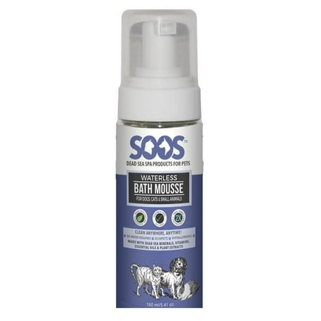 Soos Pets SP02004 Natural Dead Sea Hypoallergenic Waterless Pet Bath Mousse For Dogs, Cats & Small