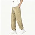 thumbnail image 2 of Elvqul Mens Pants Big and Tall Joggers for Men Outdoor Drawstring Pants with Pockets Casual Elastic Waist Sports Fashion, 2 of 6