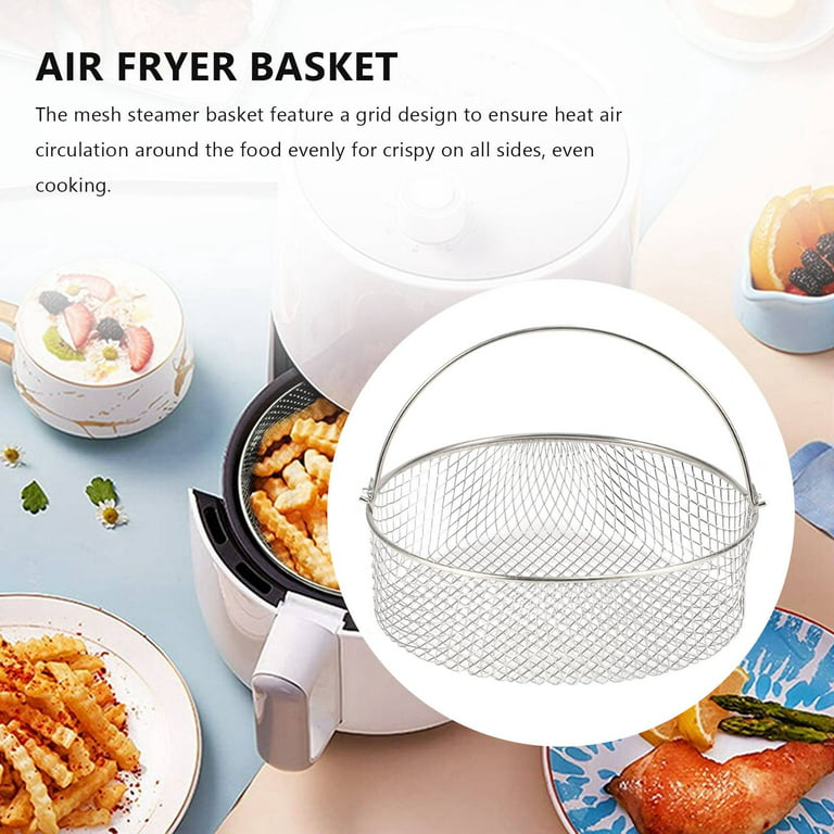 Air Fryer Basket, Steamer Basket, 304 Stainless Steel Mesh Basket for Air  Fryer, Air Fryer Accessory 8 inch Basket with Handle