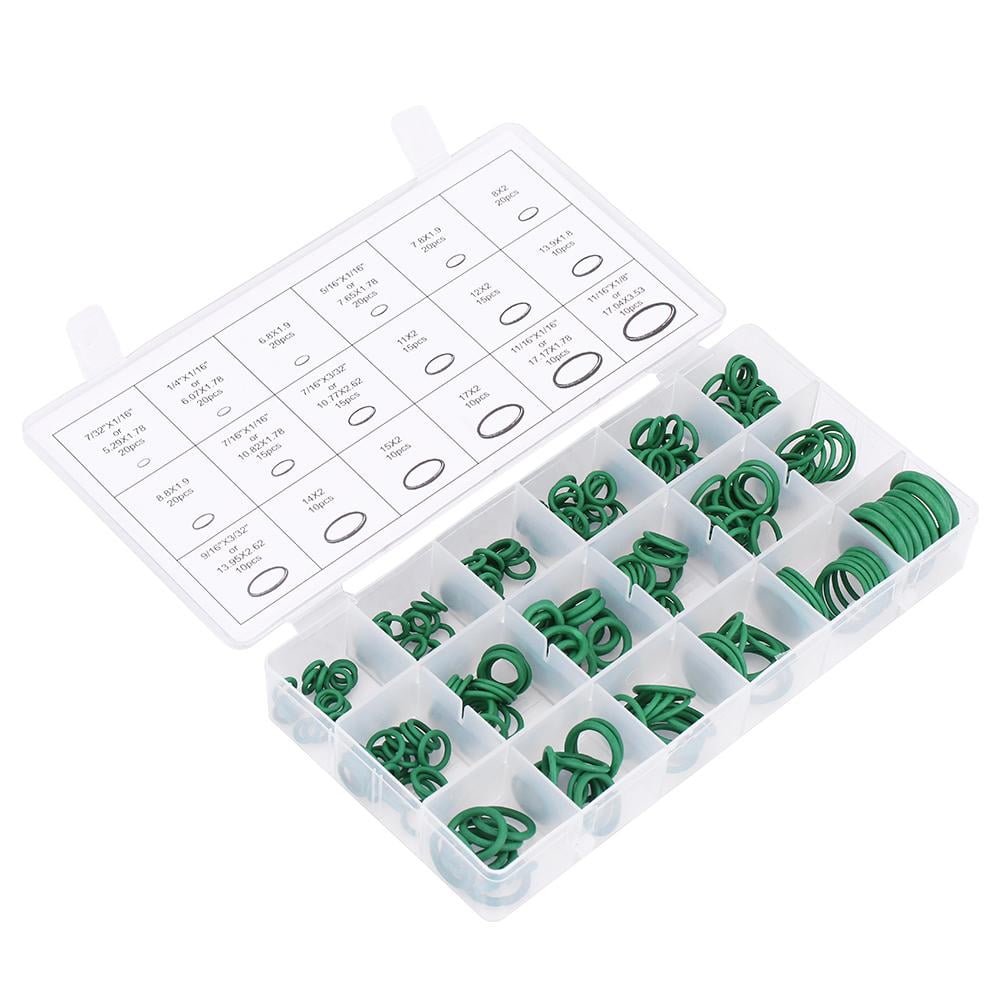 Green 270pcs Car Air Conditioning Compressor O-ring Seal Gasket Set Rubber Washer Seals