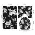thumbnail image 3 of Pioneer Flower Floral Print Pattern Bathroom Rugs Sets 3 Piece,Toilet Cover Set,Absorbent Non Slip Bathroom Mats Sets with U-Shaped Contour Rug Toilet Rug Set, 3 of 5