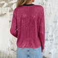 thumbnail image 4 of QQZ Regular Fit Open Front Sequin Cardigan For Women, Long Sleeve Lightweight Cardigan Sweaters For Women, Fall Outfits For Travel Business Casual Party Daily Wear, 4 of 9