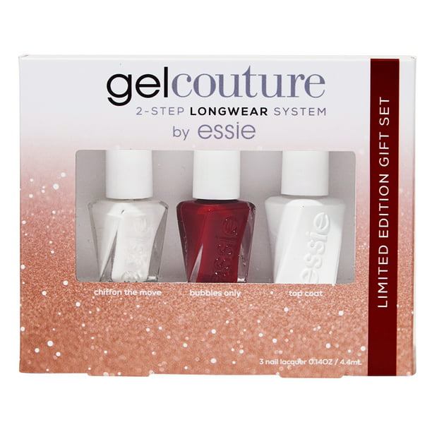 Essie Gel Couture Nail Color, Red and White, Glossy Shade, 3 Piece -  