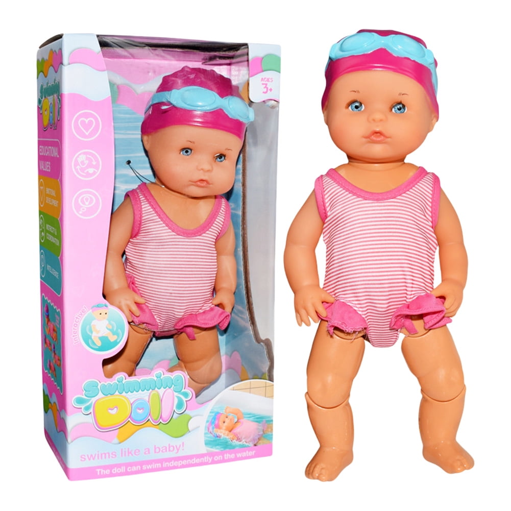 Yucurem 13" Water Fun Swimming Doll -  Waterproof Reborn Swim Doll Electric Doll Can Swim Lifelike Baby Doll, Water Fun Toy Best Birthday Christmas Gift