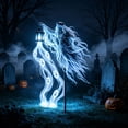 thumbnail image 4 of Halloween Haunted Soul Harvester Garden Light with Solar Powered Ghost Lawn Stake, Glowing Ghost White LED Animated Effect for Creepy Outdoor Yard Cemetery Decor,2 PC, 4 of 7