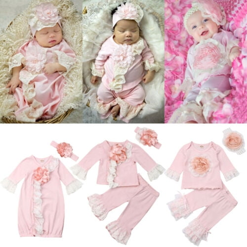 newborn girl swaddle and headband
