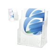 thumbnail image 1 of 2Pcs Acrylic Brochure Holder 2-Tier Brochure Display Stand With Removable Divider Clear Literature Holder Large Capacity Reusable Flyer Display Stand, 1 of 5