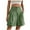 Green, variant on Ltctricy Bermuda Shorts for Women Elastic High Waisted Dressy Casual Wide Leg Pleated Knee Length Shorts Loose Summer Shorts